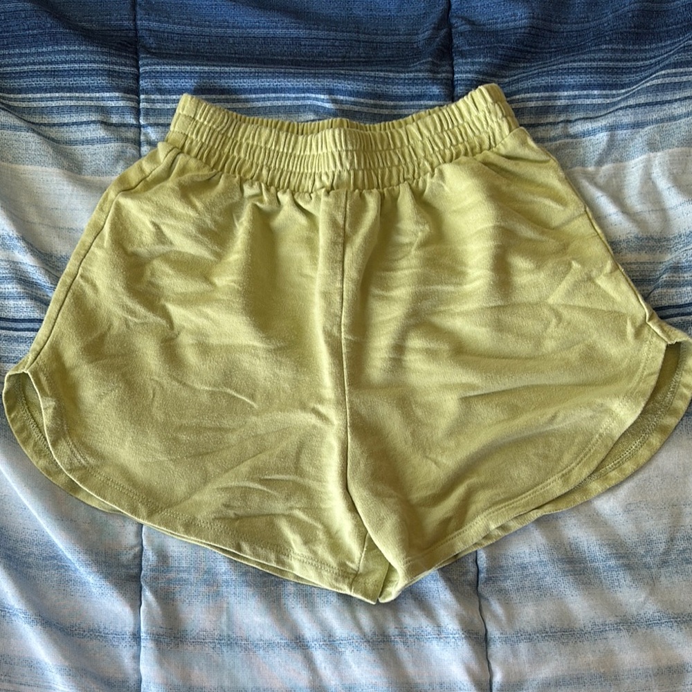 Women's Athletic Shorts in Light Yellow